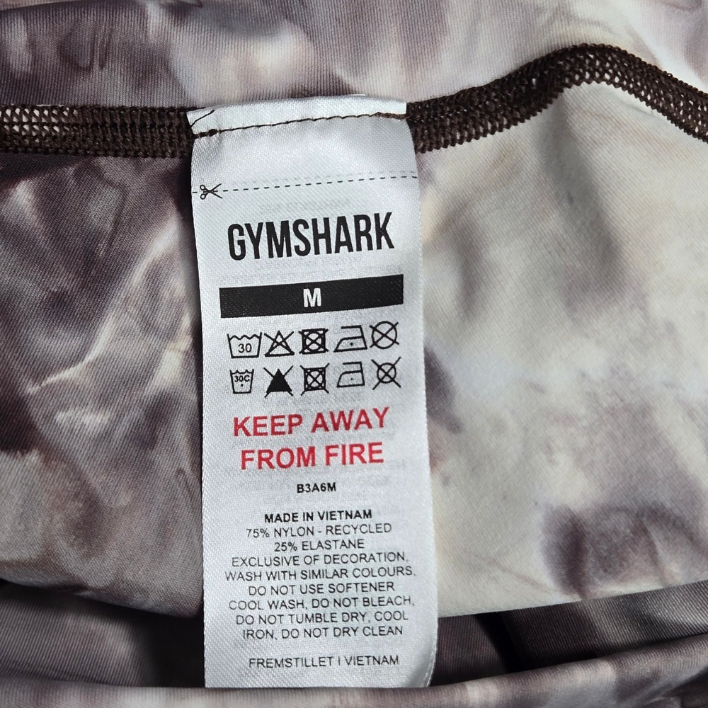 Gymshark Ombre Seamless Leggings Black Grey‎ Tie Dye Workout Athleisure Womens M - Picture 3 of 6